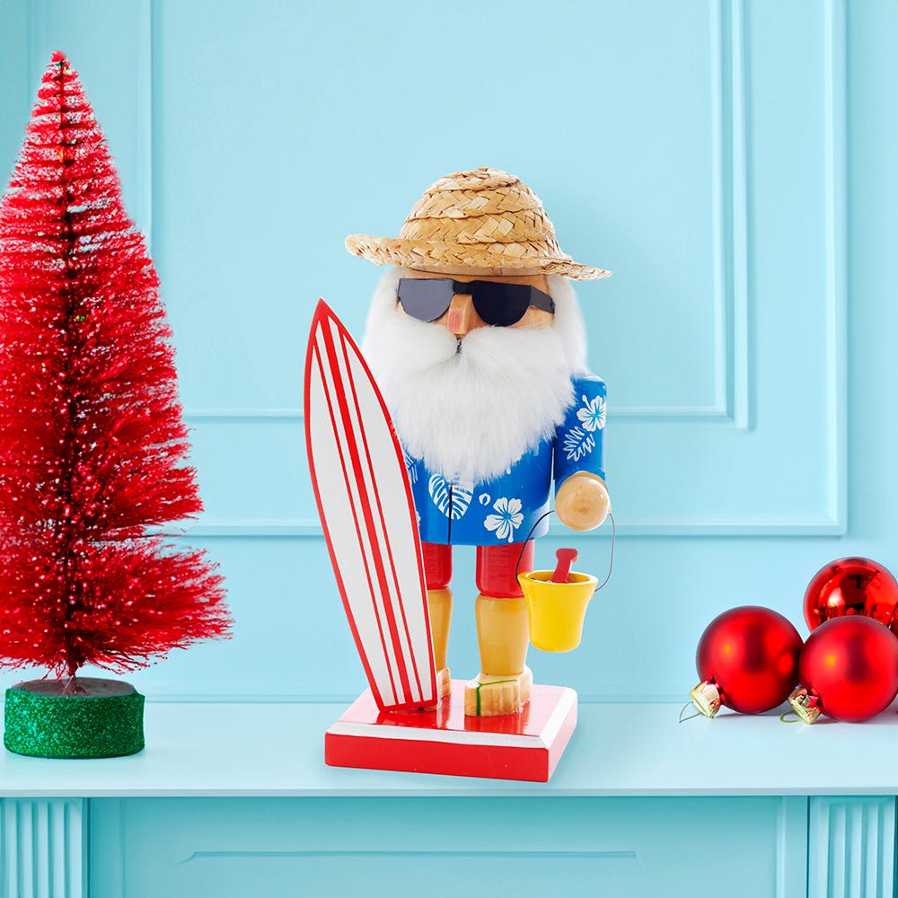 Kurt Adler 8-Inch Surfer Santa Nutcracker